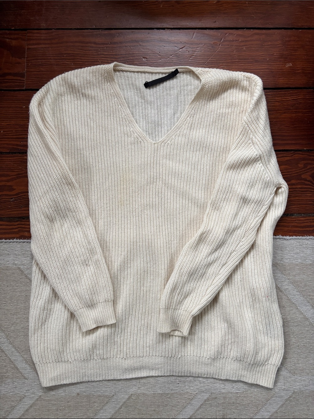 Jenni Kayne Wool Cashmere Sweater in Cream , Size Small